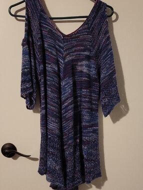 Faded Glory Blue & Purple Knit Top